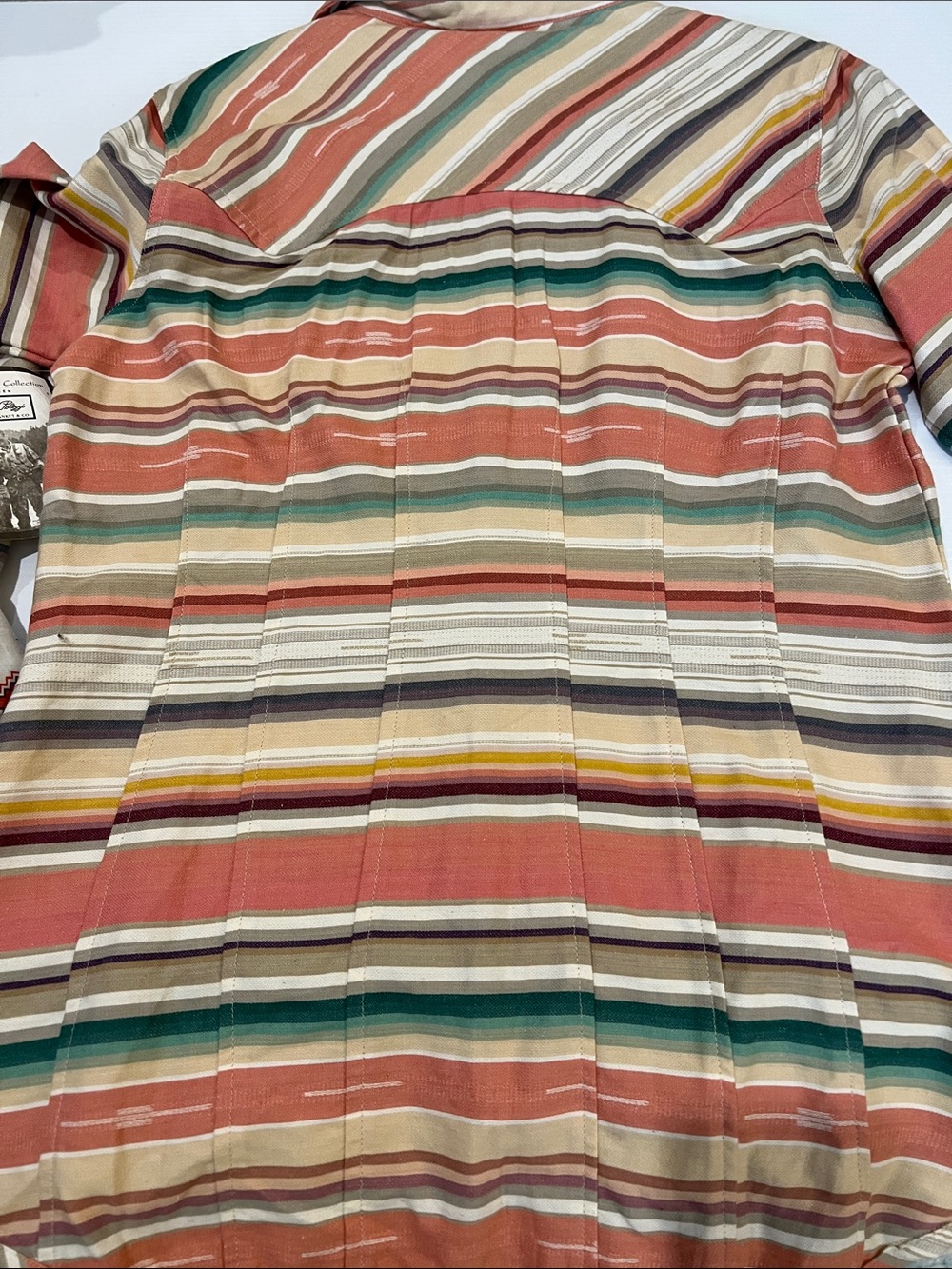 Tasha Polizzi Kids Multi-Stripe Western Shirt - Coral, Teal & Cream - Picture 7 of 10